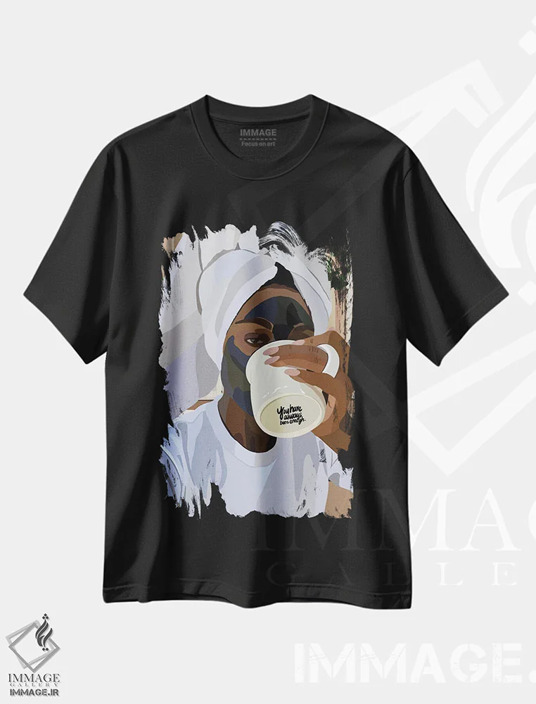 تیشرت مشکی طرح دار کافی است، هنر آمریکایی آفریقایی تبار اثر آرت پِی سی ئی | immage.ir