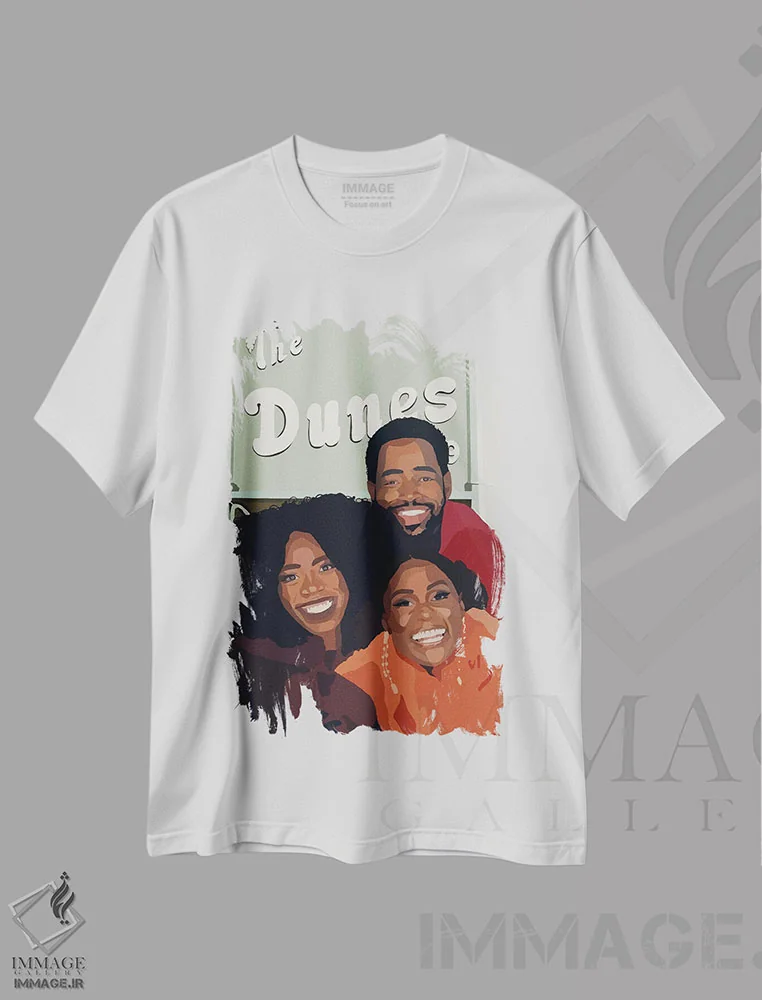 تیشرت سفید طرح دار نامطمئن، هنر آمریکایی آفریقایی تبار اثر آرت پِی سی ئی | immage.ir