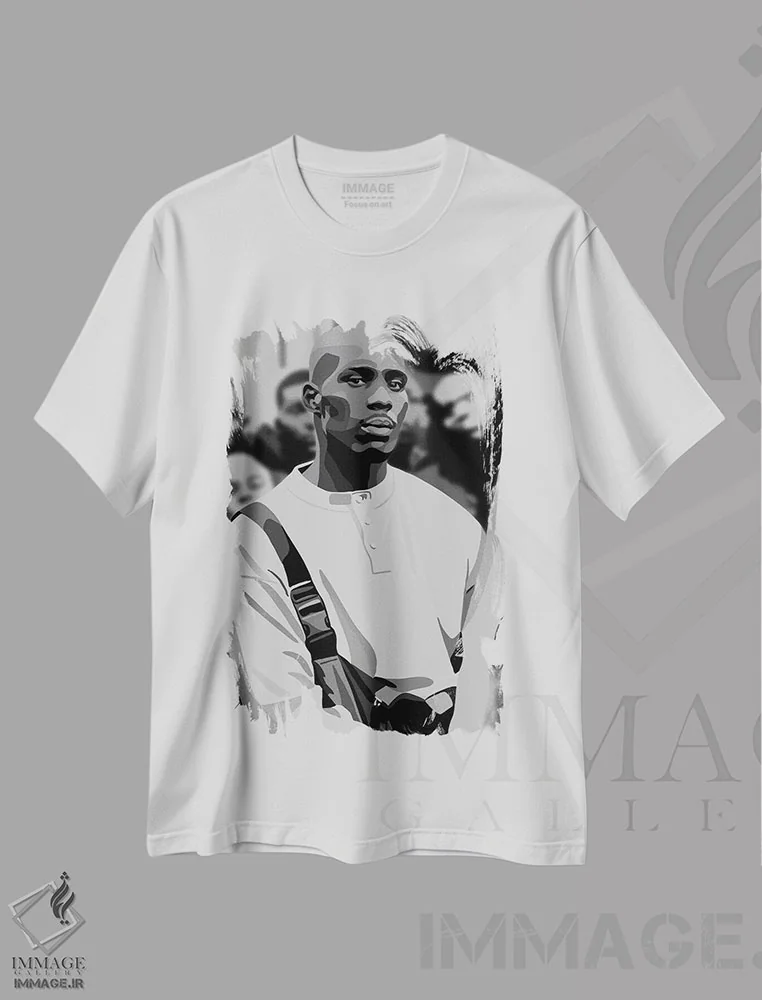 تیشرت سفید طرح دار دی ام ایکس، هنر آمریکایی آفریقایی تبار اثر آرت پِی سی ئی | فروشگاه ایماژ