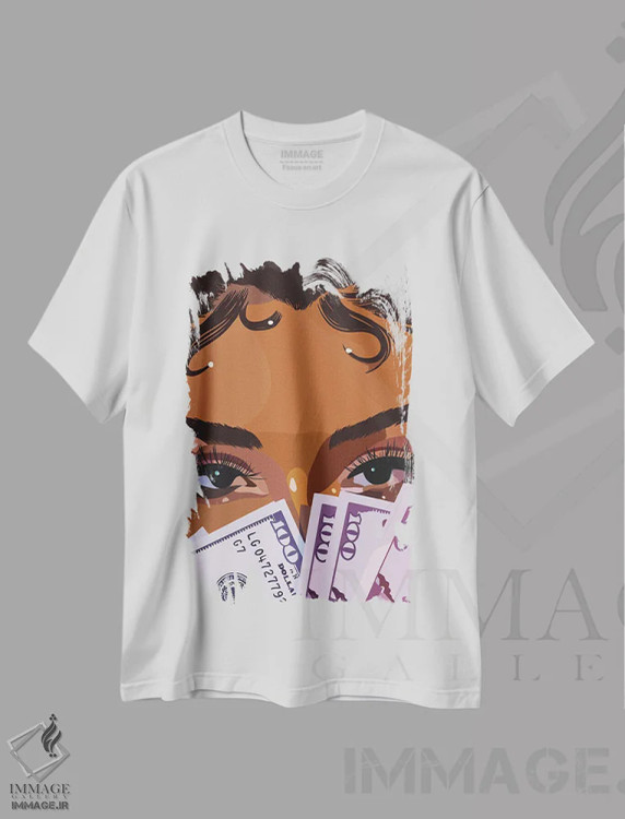 تیشرت سفید طرح دار پول جدید، هنر آمریکایی آفریقایی تبار اثر آرت پِی سی ئی | immage.ir