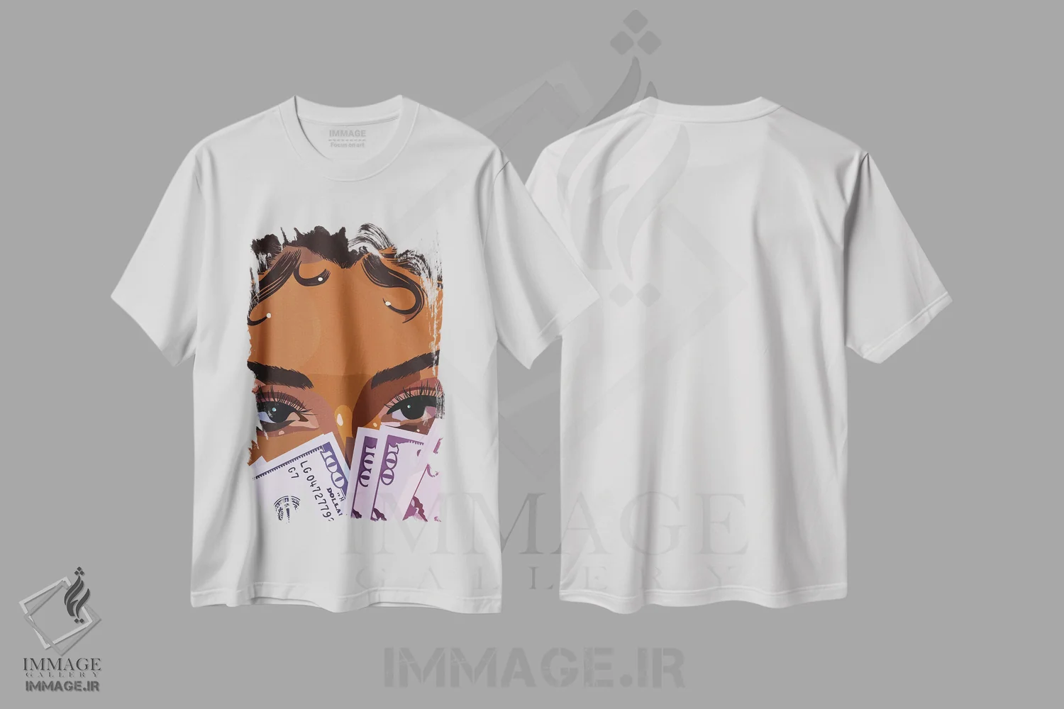 تیشرت سفید طرح دار پول جدید، هنر آمریکایی آفریقایی تبار اثر آرت پِی سی ئی | immage.ir