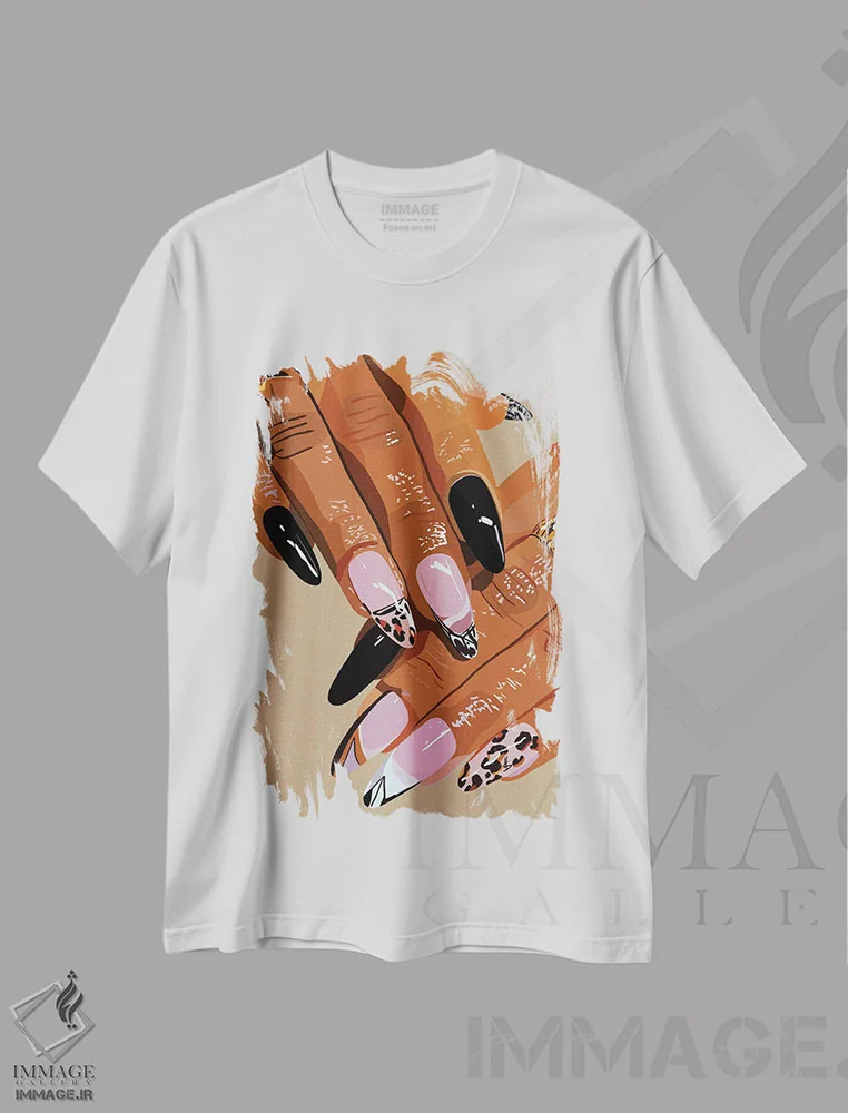 تیشرت سفید طرح دار چنگال ها، هنر آمریکایی آفریقایی تبار اثر آرت پِی سی ئی | فروشگاه ایماژ