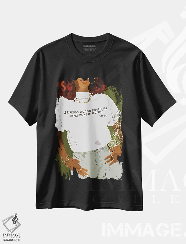 تیشرت مشکی طرح دار یک یادآوری مهربانانه، هنر آمریکایی آفریقایی تبار اثر آرت پِی سی ئی | immage.ir