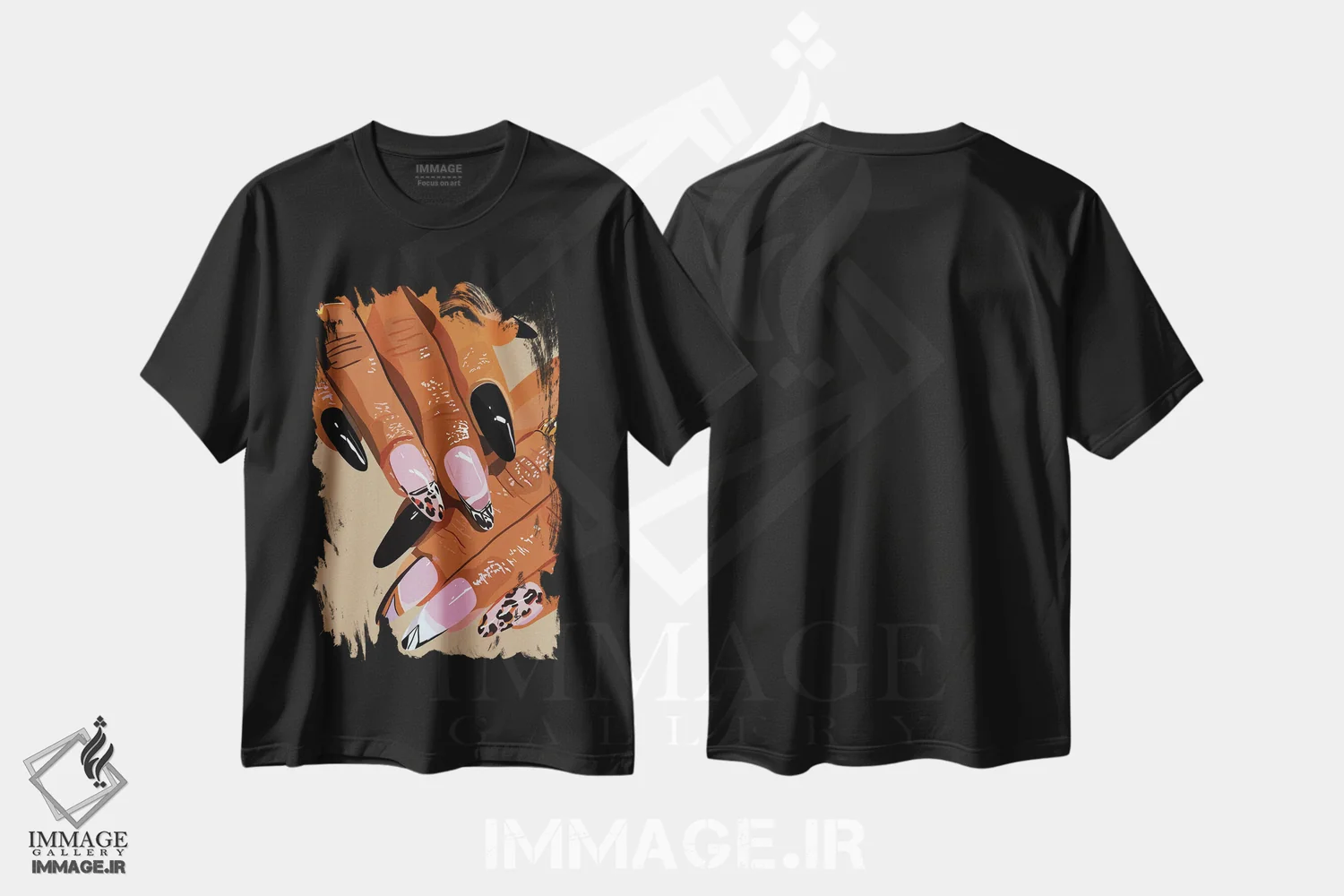 تیشرت مشکی طرح دار چنگال ها، هنر آمریکایی آفریقایی تبار اثر آرت پِی سی ئی | immage.ir