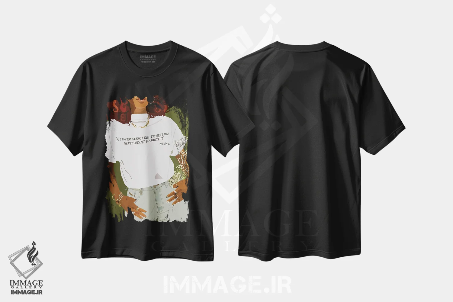 تیشرت مشکی طرح دار یک یادآوری مهربانانه، هنر آمریکایی آفریقایی تبار اثر آرت پِی سی ئی | immage.ir