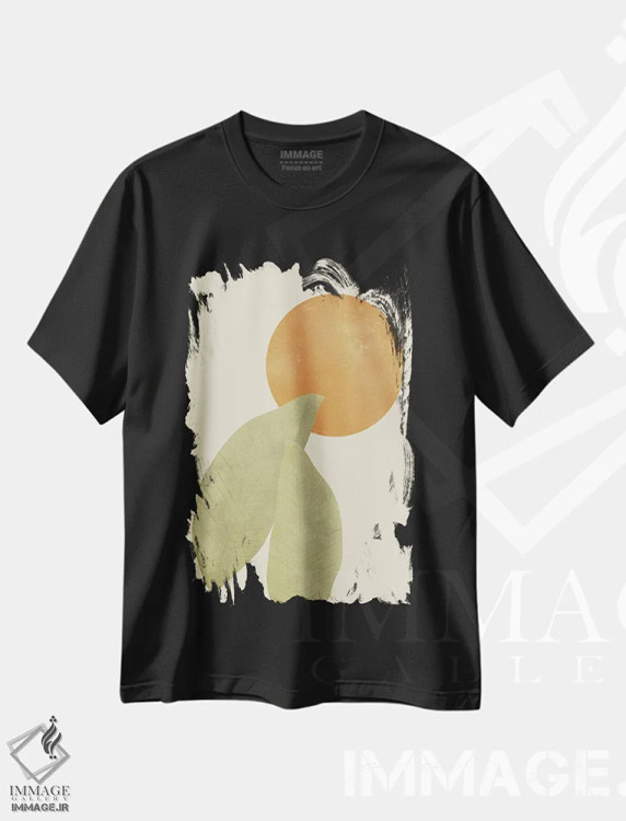 تیشرت مشکی طرح دار خورشید و ماه ۱، تزئینی اثر آماندا هیوستون | فروشگاه ایماژ