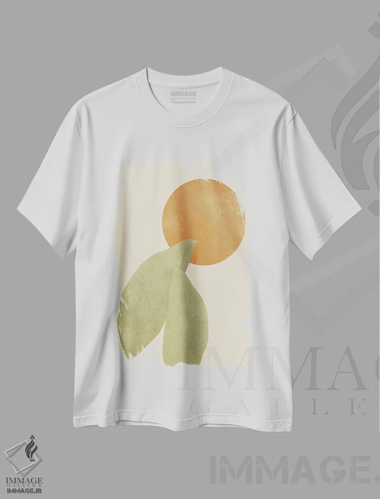 تیشرت سفید طرح دار خورشید و ماه ۱، تزئینی اثر آماندا هیوستون | immage.ir