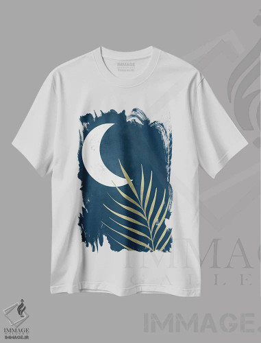 تیشرت سفید طرح دار خورشید و ماه ۲، تزئینی اثر آماندا هیوستون | فروشگاه ایماژ