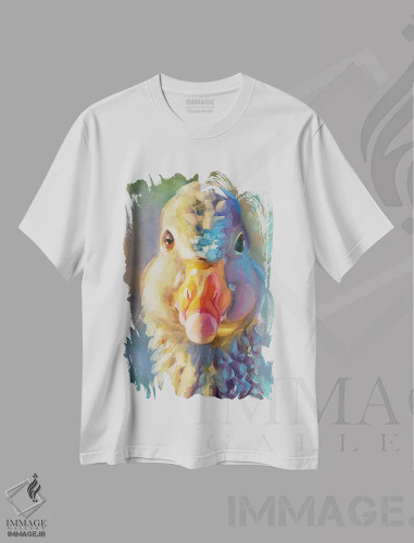 تیشرت سفید طرح دار مطالعه غاز، هنر فاخر معاصر اثر هالی استورلی | فروشگاه ایماژ