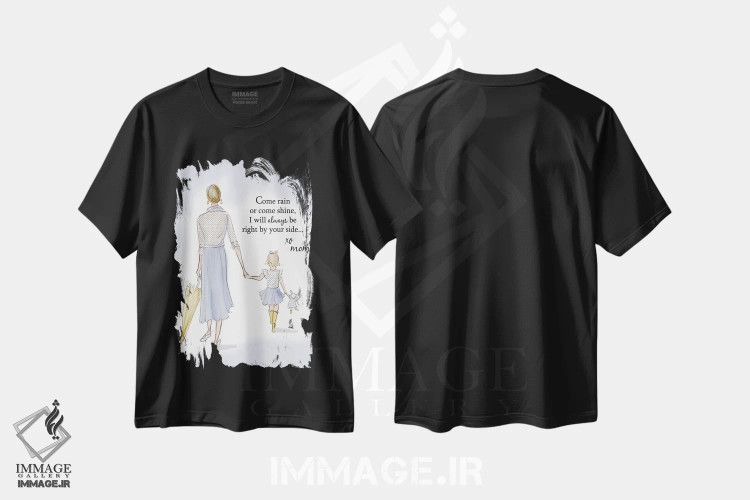 تیشرت مشکی طرح دار یادداشت های مامان، هنر دیجیتال اثر هدر استیلافسن | فروشگاه ایماژ