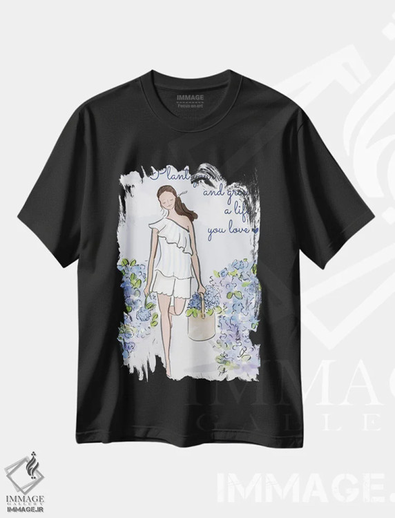 تیشرت مشکی طرح دار آثار هدر استیلافسن - فروشگاه ایماژ