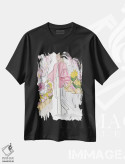 تیشرت مشکی طرح دار شکوفه های بهاری، هنر دیجیتال اثر هدر استیلافسن | immage.ir