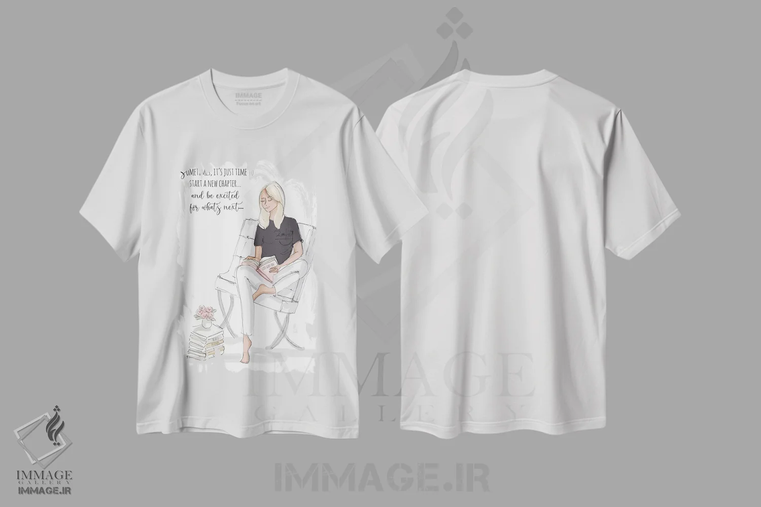 تیشرت سفید طرح دار فصل جدیدی آغاز کن، هنر دیجیتال اثر هدر استیلافسن | فروشگاه ایماژ