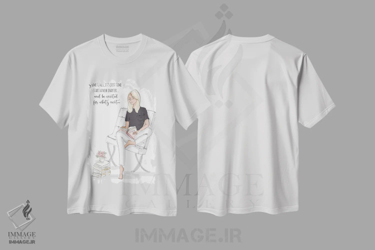 تیشرت سفید طرح دار فصل جدیدی آغاز کن، هنر دیجیتال اثر هدر استیلافسن | فروشگاه ایماژ