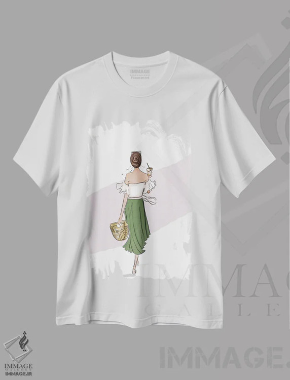 تیشرت سفید طرح دار قدم زدن، هنر دیجیتال اثر هدر استیلافسن | immage.ir