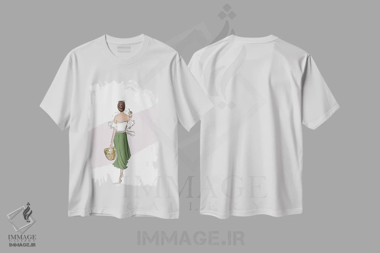 تیشرت سفید طرح دار قدم زدن، هنر دیجیتال اثر هدر استیلافسن | immage.ir
