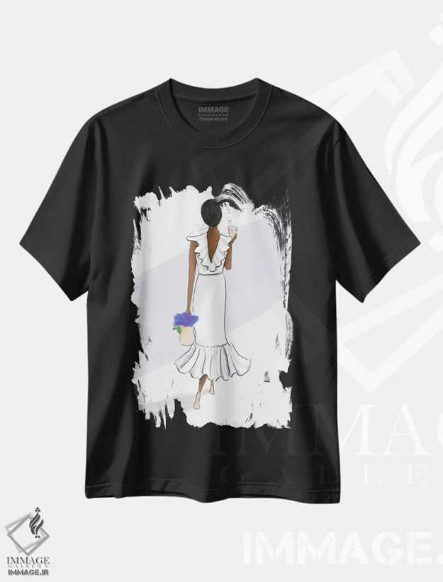 تیشرت مشکی طرح دار حس تابستانی، هنر آمریکایی آفریقایی تبار اثر هدر استیلافسن | فروشگاه ایماژ
