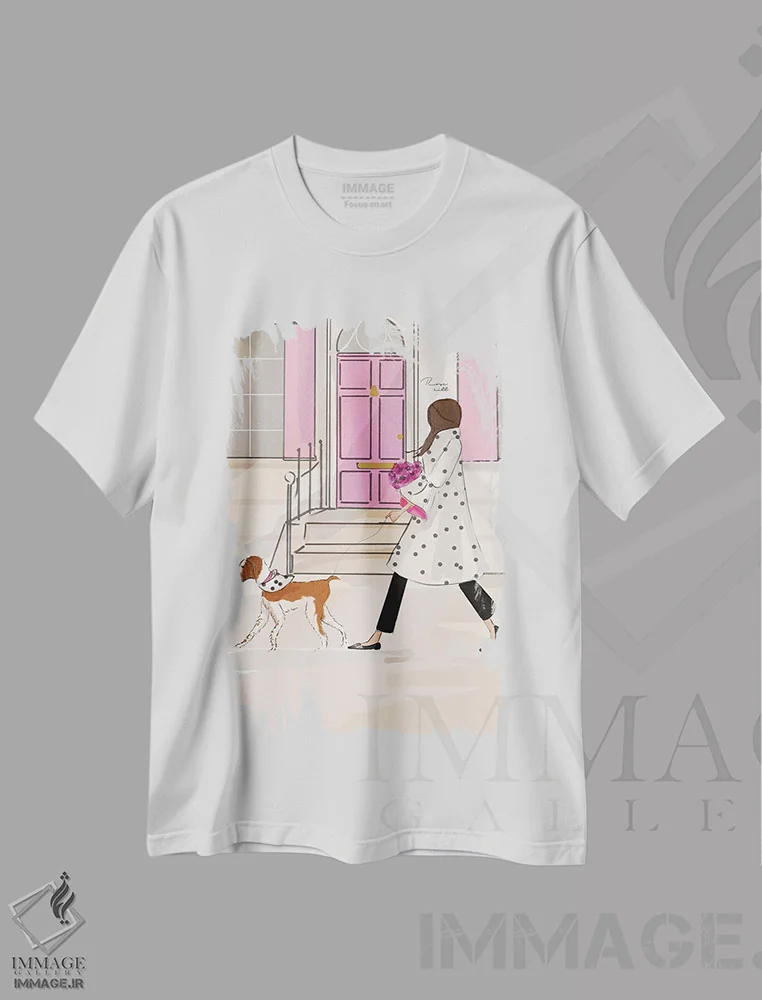 تیشرت سفید طرح دار با خودت مهربان باش، هنر دیجیتال اثر هدر استیلافسن | فروشگاه ایماژ