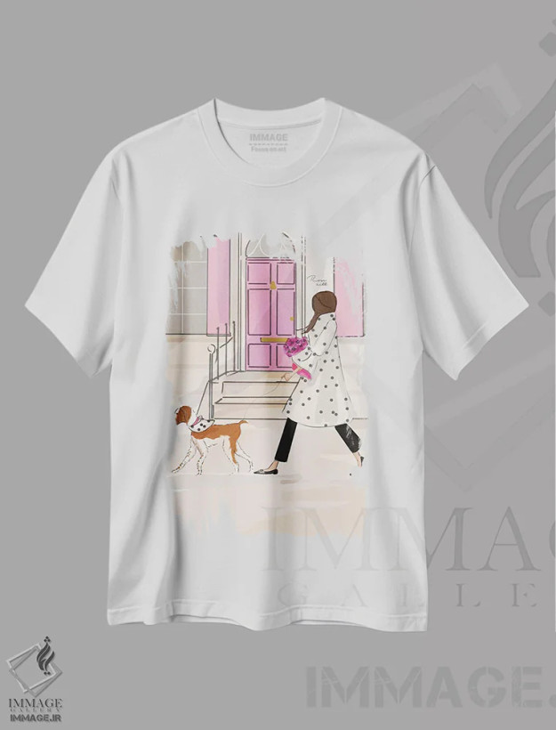 تیشرت سفید طرح دار با خودت مهربان باش، هنر دیجیتال اثر هدر استیلافسن | فروشگاه ایماژ