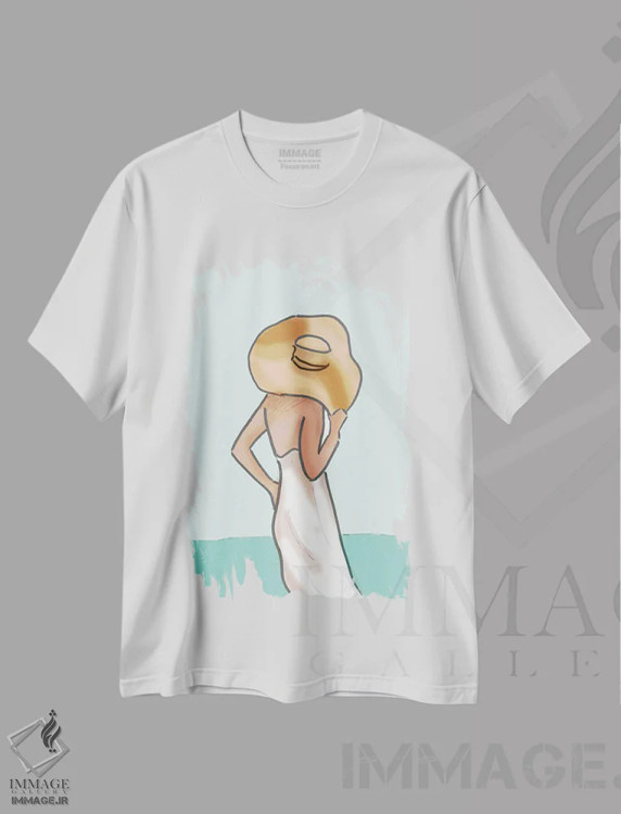 تیشرت سفید طرح دار آفتاب خورده، هنر دیجیتال اثر هدر استیلافسن | immage.ir