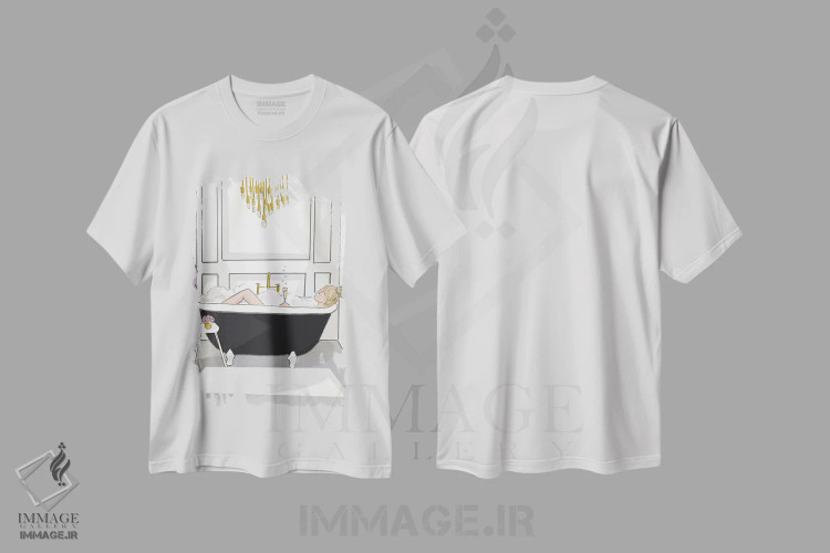 تیشرت سفید طرح دار زمانی برای آرامش بگذار، هنر دیجیتال اثر هدر استیلافسن | فروشگاه ایماژ