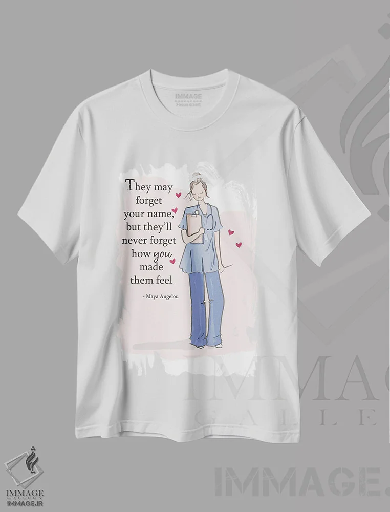 تیشرت سفید طرح دار هرگز فراموش نمی کنند چه احساسی به آن ها دادی، هنر دیجیتال اثر هدر استیلافسن | immage.ir