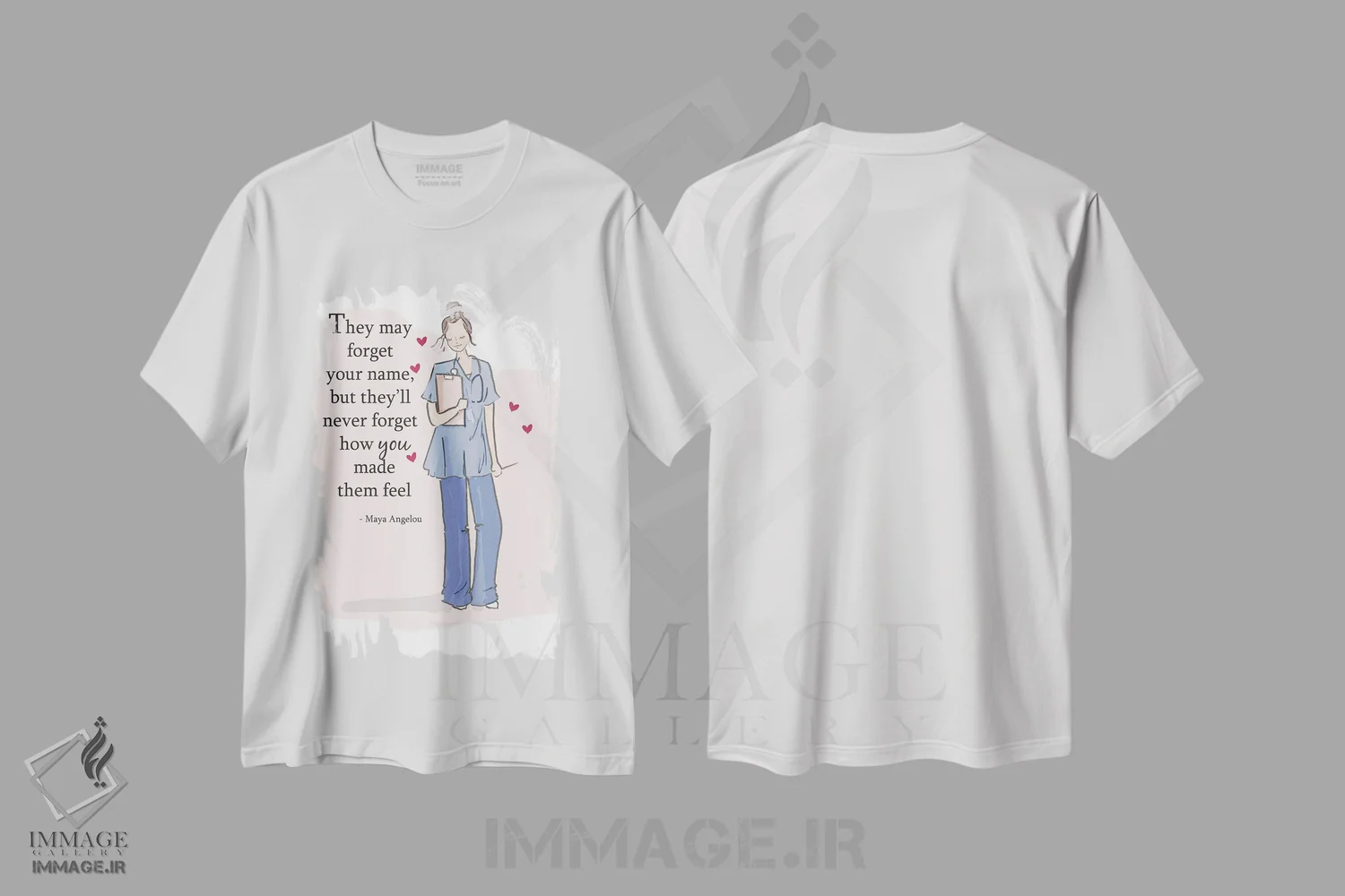 تیشرت سفید طرح دار هرگز فراموش نمی کنند چه احساسی به آن ها دادی، هنر دیجیتال اثر هدر استیلافسن | immage.ir