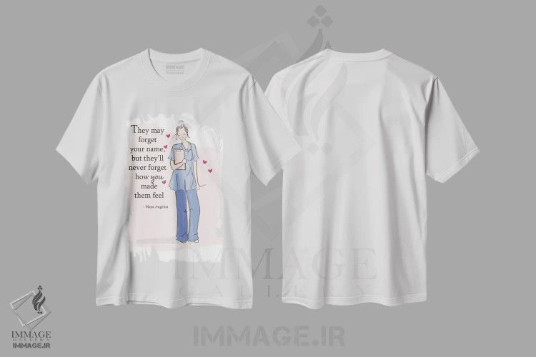 تیشرت سفید طرح دار هرگز فراموش نمی کنند چه احساسی به آن ها دادی، هنر دیجیتال اثر هدر استیلافسن | immage.ir
