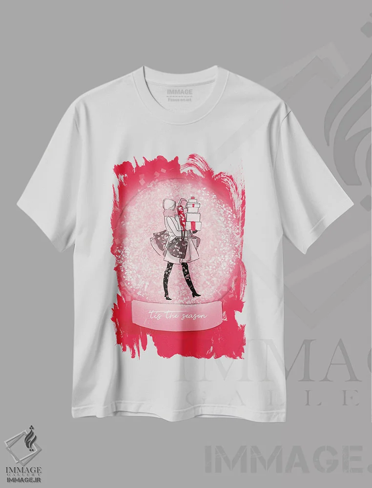 تیشرت سفید طرح دار فصلش رسیده، تابلو و عبار ت های کریسمسی اثر هدر استیلافسن | immage.ir