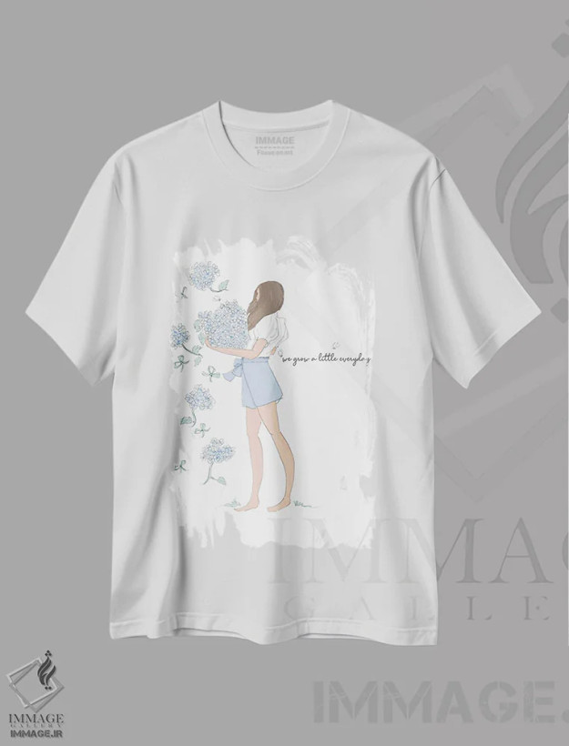 تیشرت سفید طرح دار ما هر روز کمی رشد می کنیم، هنر دیجیتال اثر هدر استیلافسن | فروشگاه ایماژ