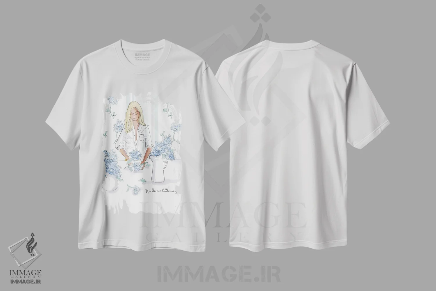 تیشرت سفید طرح دار ما هر روز کمی شکوفا می شویم، هنر دیجیتال اثر هدر استیلافسن | immage.ir