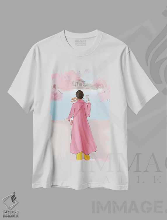 تیشرت سفید طرح دار آخر هفته در جشنواره گیلاس، هنر دیجیتال اثر هدر استیلافسن | فروشگاه ایماژ