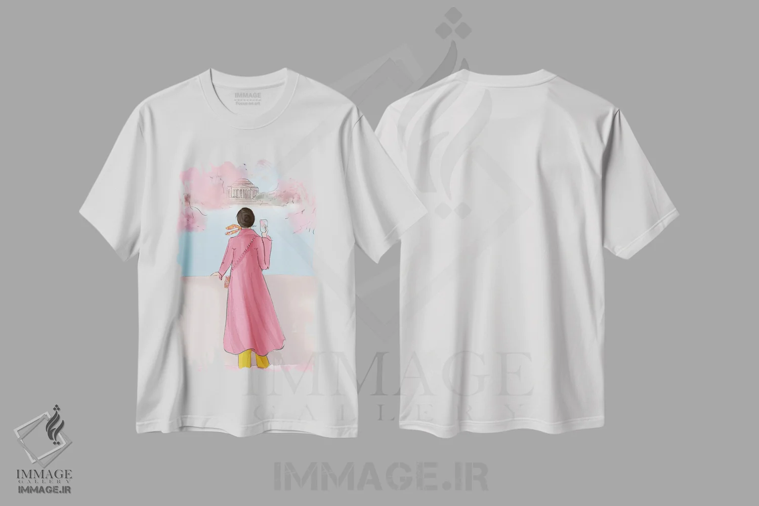 تیشرت سفید طرح دار آخر هفته در جشنواره گیلاس، هنر دیجیتال اثر هدر استیلافسن | فروشگاه ایماژ