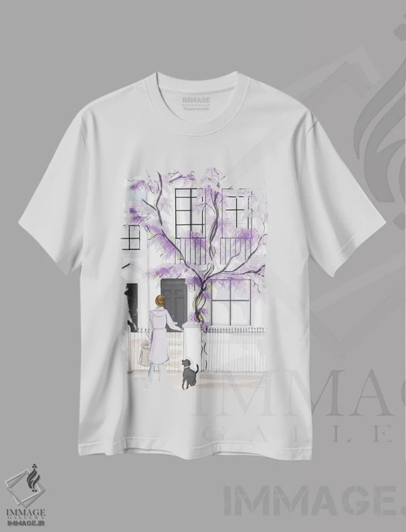 تیشرت سفید طرح دار آخر هفته در کنسینگتون، هنر دیجیتال اثر هدر استیلافسن | فروشگاه ایماژ