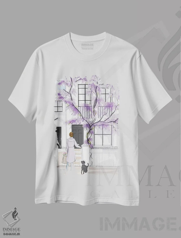 تیشرت سفید طرح دار آخر هفته در کنسینگتون، هنر دیجیتال اثر هدر استیلافسن | فروشگاه ایماژ
