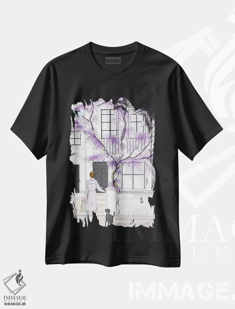 تیشرت مشکی طرح دار آخر هفته در کنسینگتون، هنر دیجیتال اثر هدر استیلافسن | immage.ir