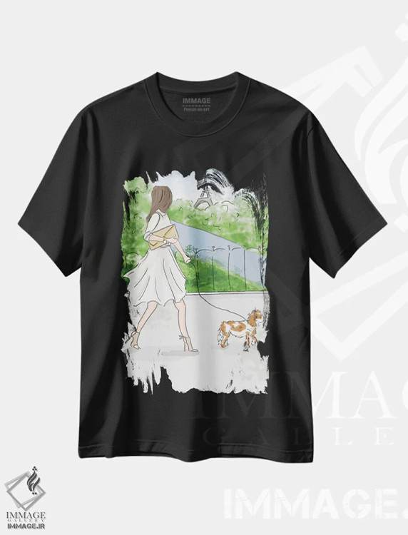 تیشرت مشکی طرح دار آخر هفته در پاریس، هنر دیجیتال اثر هدر استیلافسن | immage.ir