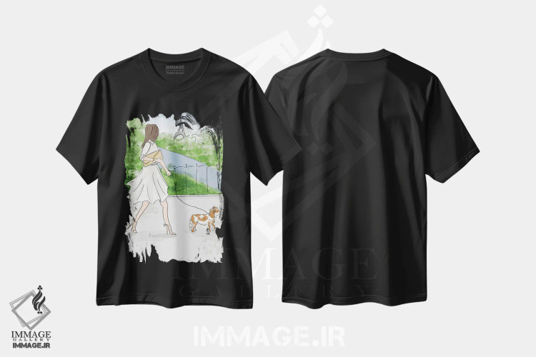 تیشرت مشکی طرح دار آخر هفته در پاریس، هنر دیجیتال اثر هدر استیلافسن | immage.ir