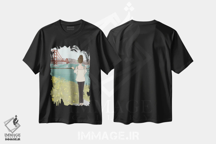 تیشرت مشکی طرح دار آخر هفته در سان فرانسیسکو، هنر دیجیتال اثر هدر استیلافسن | immage.ir