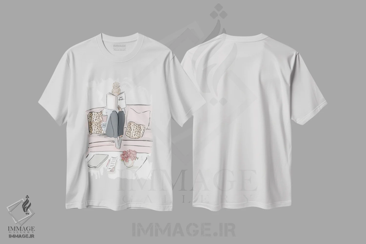تیشرت سفید طرح دار دیوانه وار عاشق قهوه، هنر دیجیتال اثر هدر استیلافسن | immage.ir