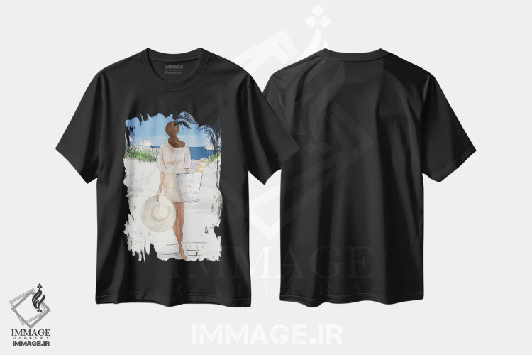 تیشرت مشکی طرح دار ای کاش اینجا بودی، هنر دیجیتال اثر هدر استیلافسن | immage.ir