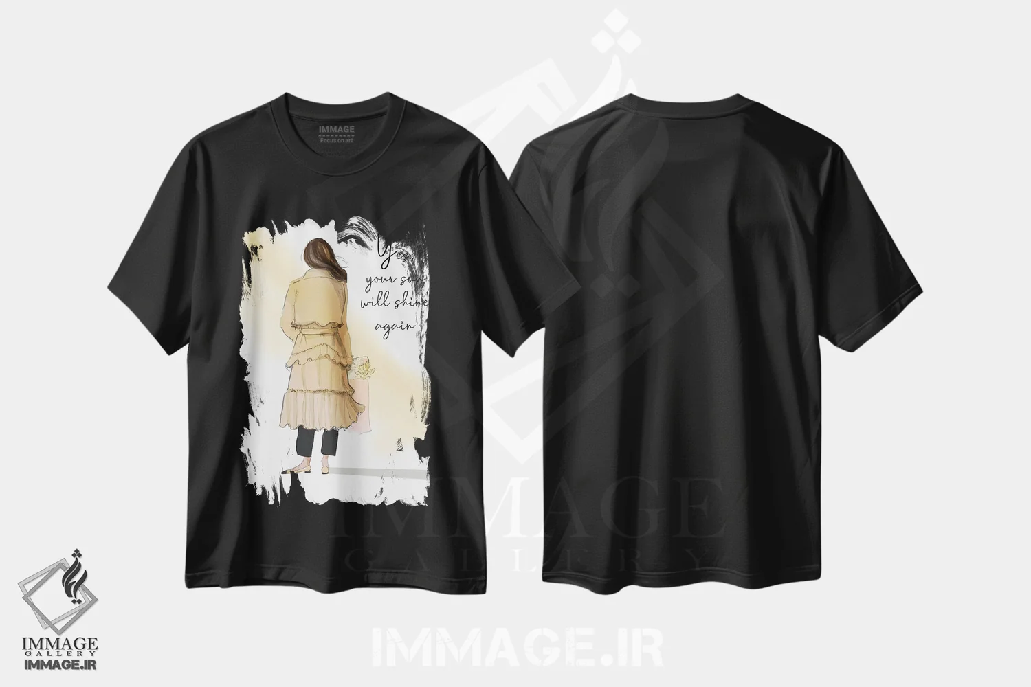 تیشرت مشکی طرح دار آثار هدر استیلافسن - immage.ir