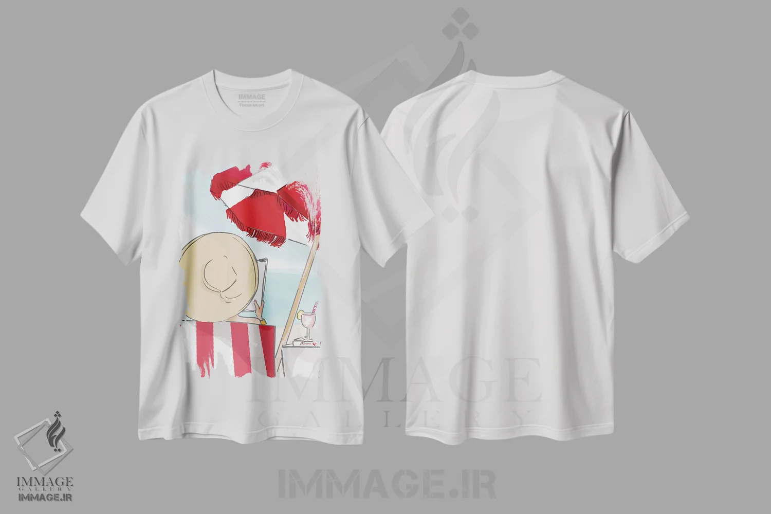 تیشرت سفید طرح دار روزهای ساحلی بهترین اند، دکور ساحلی اثر هدر استیلافسن | فروشگاه ایماژ