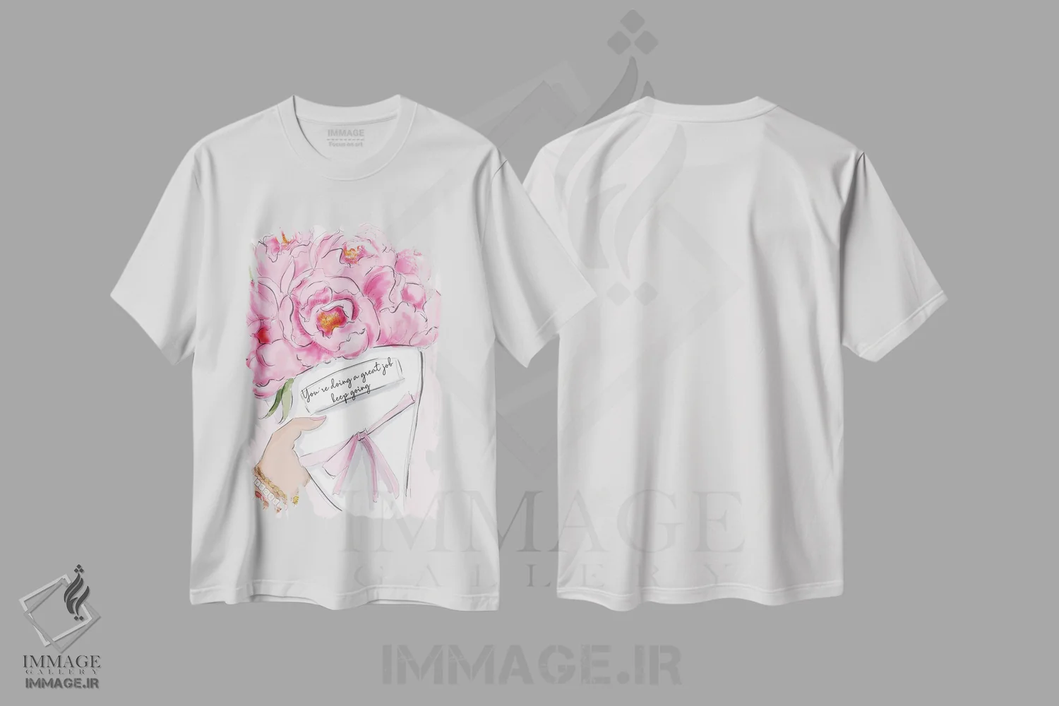 تیشرت سفید طرح دار کارت عالیه، هنر دیجیتال اثر هدر استیلافسن | immage.ir
