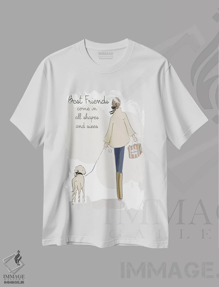 تیشرت سفید طرح دار دوستان واقعی در همه شکل ها هستند، هنر دیجیتال اثر هدر استیلافسن | فروشگاه ایماژ