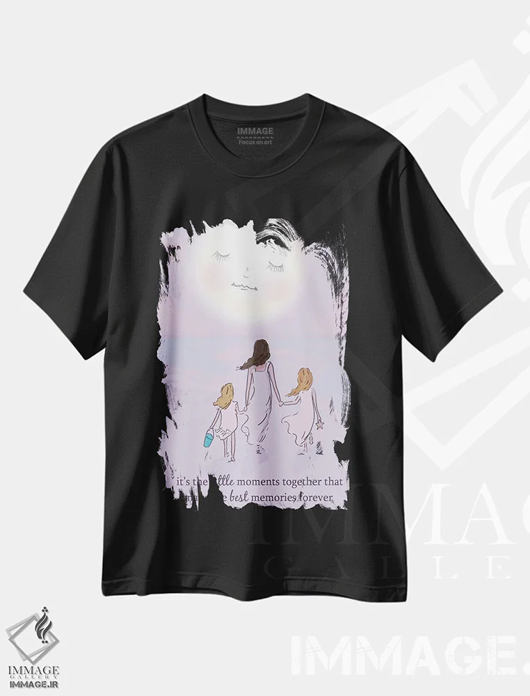 تیشرت مشکی طرح دار بهترین خاطرات با هم بودن، هنر دیجیتال اثر هدر استیلافسن | فروشگاه ایماژ