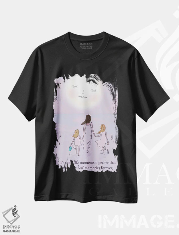 تیشرت مشکی طرح دار بهترین خاطرات با هم بودن، هنر دیجیتال اثر هدر استیلافسن | فروشگاه ایماژ