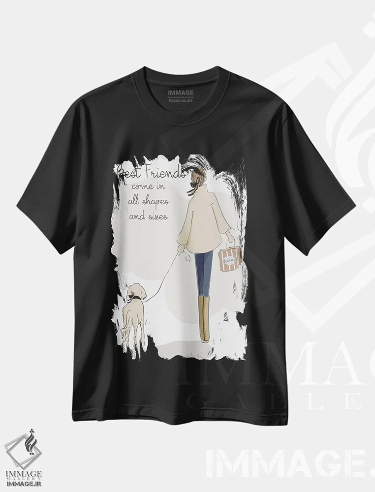 تیشرت مشکی طرح دار دوستان واقعی در همه شکل ها هستند، هنر دیجیتال اثر هدر استیلافسن | immage.ir