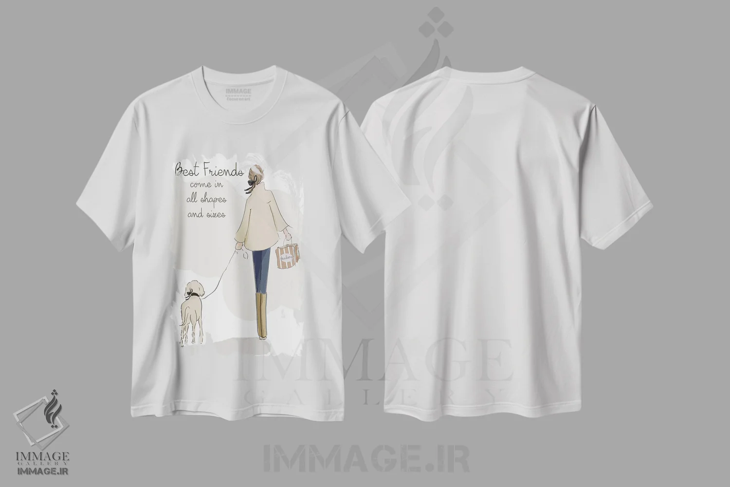 تیشرت سفید طرح دار دوستان واقعی در همه شکل ها هستند، هنر دیجیتال اثر هدر استیلافسن | فروشگاه ایماژ