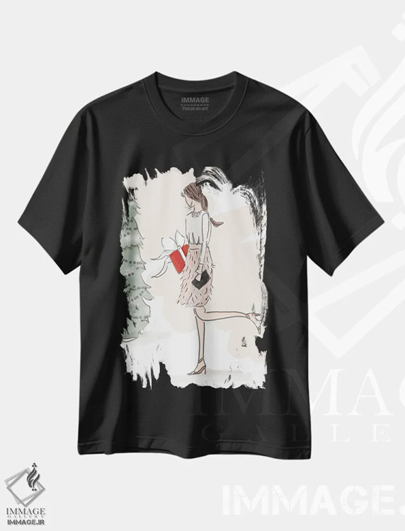 تیشرت مشکی طرح دار کریسمس، هنر دیجیتال اثر هدر استیلافسن | immage.ir